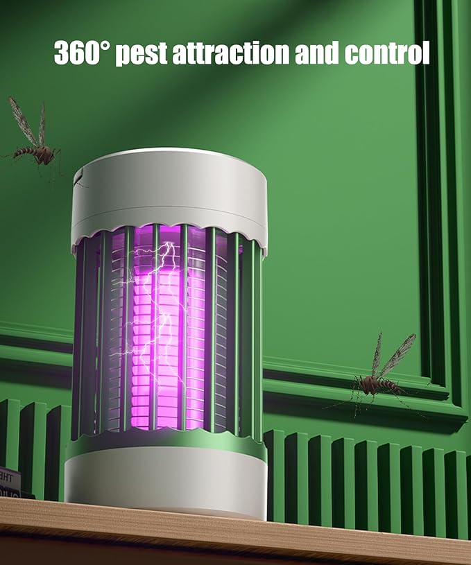 Bug Zapper Out- Portable Electric Mosquitoes and Flying Insect Trap Light | High Powered Wireless Killer Lamp | Must Haves for Kitchen, Camping, Room, Home Rechargeable Indoor