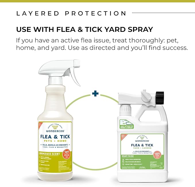 Wondercide - Flea, Tick & Mosquito Spray for Pets and Home with Natural Essential Oils - Killer, Control, Prevention, Treatment - Lemongrass 16 oz