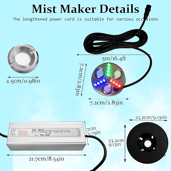 Ultrasonic Fogger 3 Head Ultrasonic Mist Maker,1500ml/H，80W Mist Maker Fogger,3 Head Ultrasonic Fogger Mist Maker,3 Head Ultrasonic Mist Maker fogger Ultrasonic Mister Fogger 3 Head Fogger