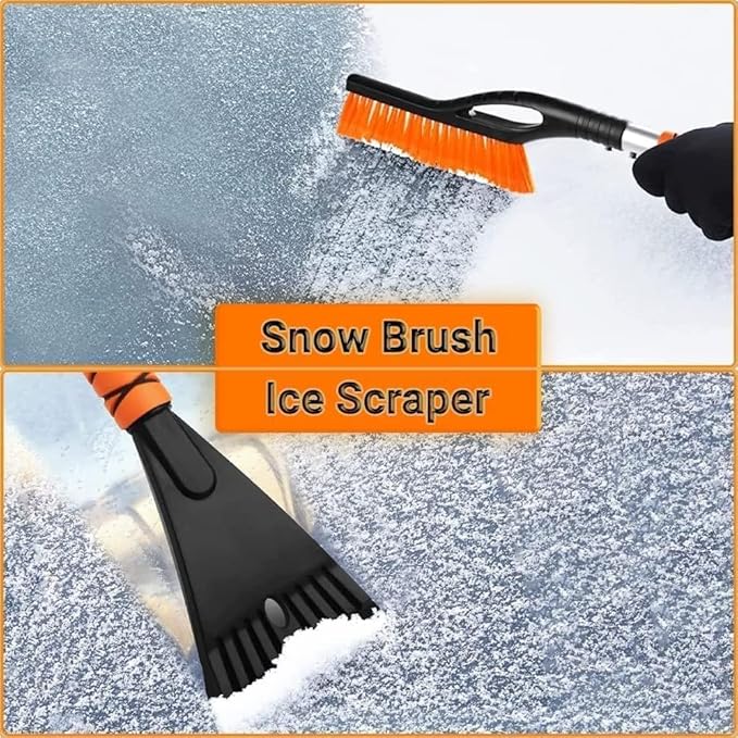 Snow Brush & Ice Scraper, 27'', Ice Scrapers for Car Windshield, Detachable Snow Removal Tool with Ergonomic Foam Grip for Cars, Suvs, Trucks
