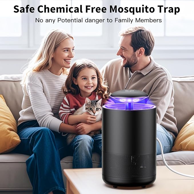 Tirgo Indoor Insect Trap Fan Catcher for Mosquito, Gnat, Fruit Fly, Moth, Flies, Portable UV Light Flying Insects Killer House Kitchen, Garage, Camping, etc.