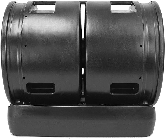 Good Ideas Compost Wizard Outdoor Garden Dual Tumbler Compost Container, Black