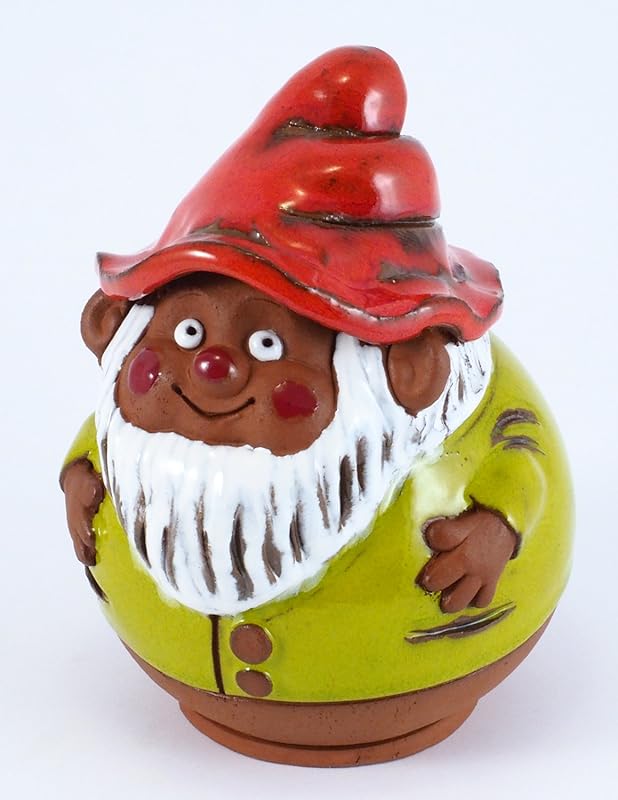 Ceramic Garden Decor - Gnome Lawn stake - Outdoor statue - Perfect, unique gifts for gardeners woman, men, yard gifts - Handmade, Frostproof