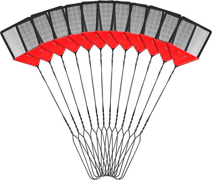 12 Pcs 21.7 x 4.3 Wire Mesh Fly Swatter with Metal Handle, Heavy-Duty Bug & Fly Swatter for Indoor Outdoor