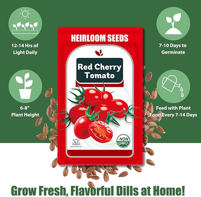 Cherry Tomato Seed Pods Kit for Hydroponics, 12 Pods Grow Anything Kit for Indoor Hydroponics Growing System, Hydroponics Supplies with 12 Grow Sponges, 12 Plant Baskets, 12 Pod Domes and Labels