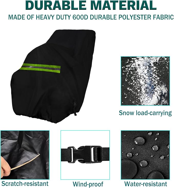 QYMOTO XL Large Snow Blower Cover, Outdoor 600D Waterproof Windproof Winter Storage Protection Fit Snow Joe, Craftsman,Poulan,Ariens,Toro Electric Snowblower Cover 24 Inch to 30 Inch 32 Inch