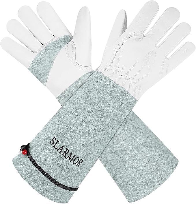 Long-Gardening-Gloves Women/Men-Thorn proof Rose Pruning Heavy Duty Gauntlet-L