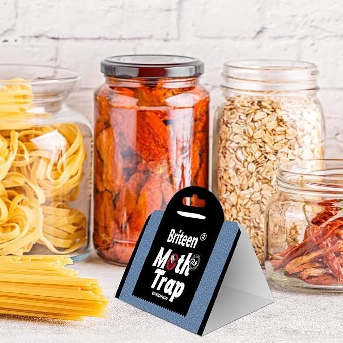 10 Pack Pantry Moth Traps Safe and Effective for Food and Clothing- Glue Traps with Pheromones for Wool Closet Carpet Food and Cupboard