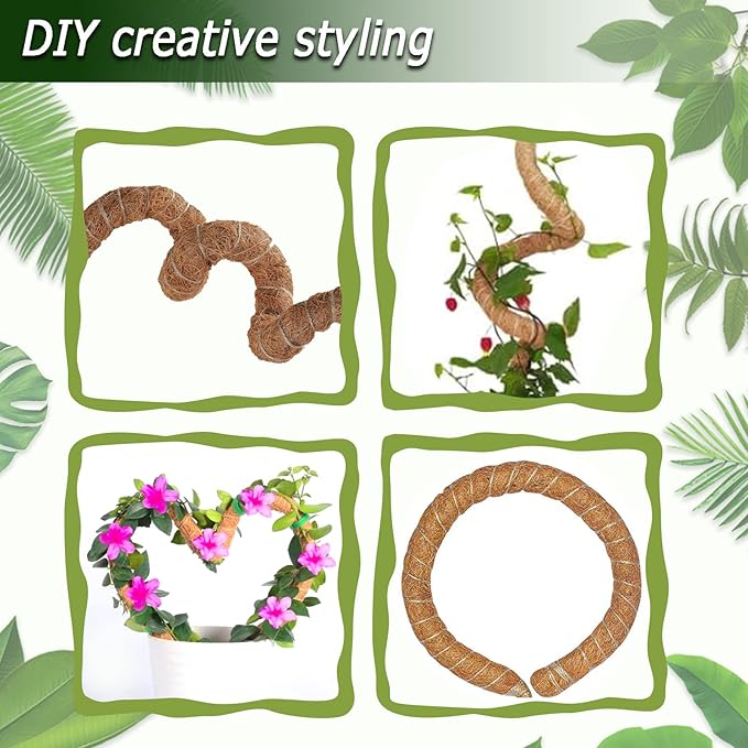 Bendable Moss Pole, 47 Inch Moss Poles for Plants Monstera, Tall Moss Poles for Climbing Plants Indoor, Large Moss Pole Support, Garden Trellis Plant Stand Stakes for Potted Plants, Pothos