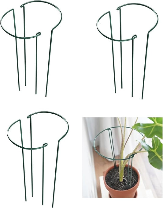 6 Pack 24 Inch High Plant Stake,Garden Plant Support,Half-Round Peony Cage Plant Ring Hoop