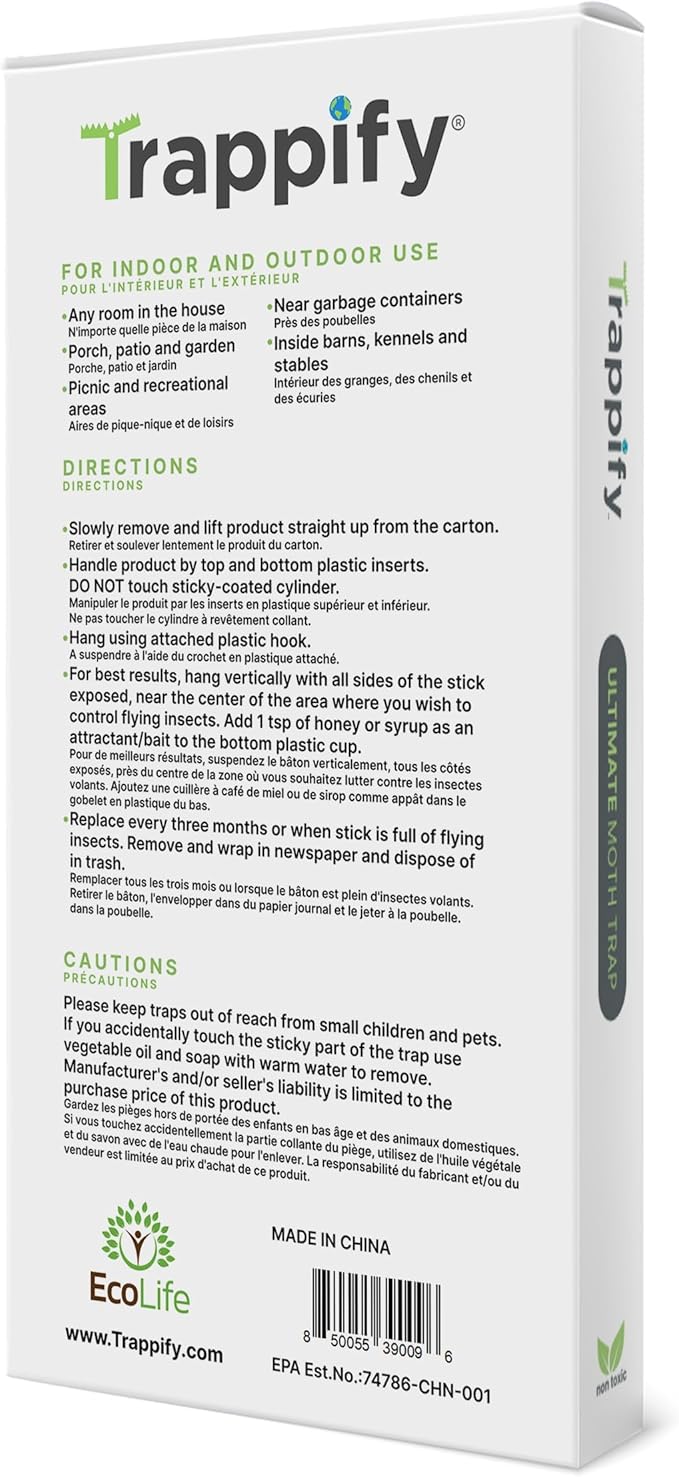 Trappify Fly Trap Indoor: Window Fly Traps for Home | Fruit Fly Traps for Indoors, Gnat Traps for House Indoor | Disposable Fly Trap with Sticky Adhesive Strips | Inside Bug Catchers (24 Pack)