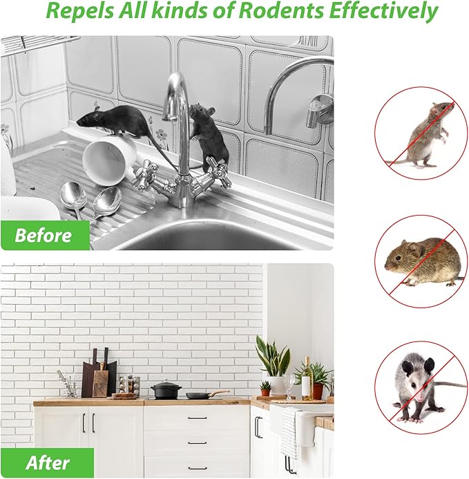 MAGIC CAT Rodent Repellent 20 Pack, Natural Peppermint Oil to Repel Mice & Rats for House Pet Family Safe, Rat Deterrent Mouse Stopper for Closet Garage Boat Car RV Truck Indoor Outdoor Rodent Control