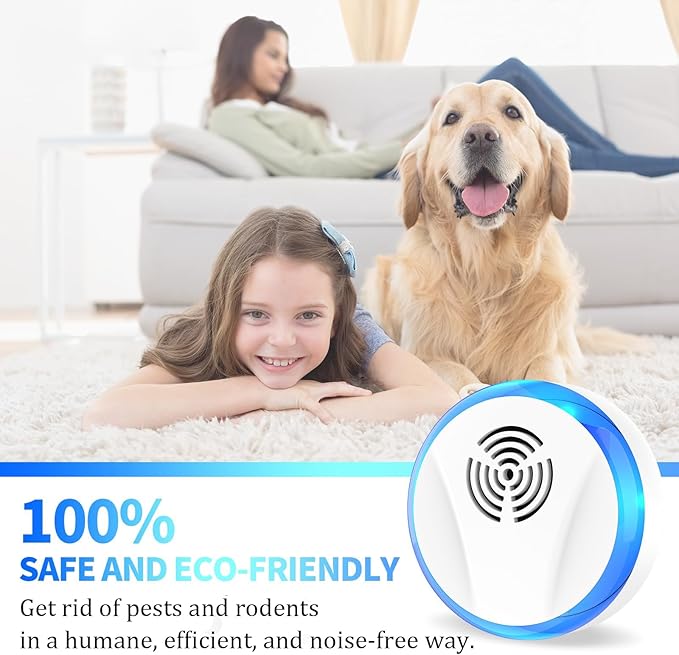 Ultrasonic Pest Control Repeller Indoor Plug in for Rodent Control, Mosquito Repellent, Cockroach Killer, Spider Deterrent, Electronic Mice Repellent (6, White)