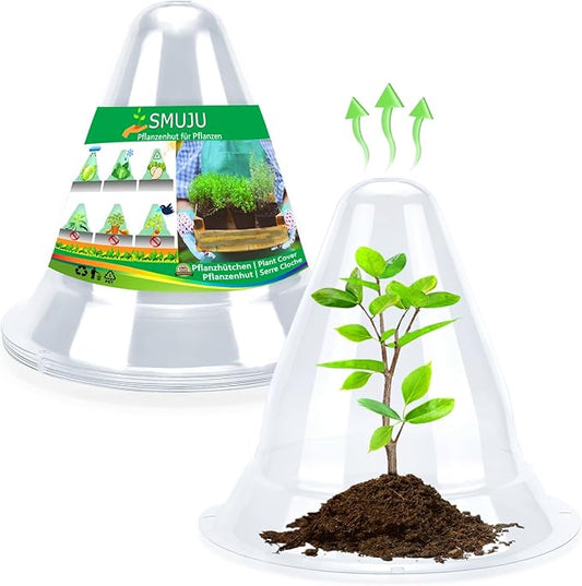 【30 Pieces】 Garden Cloches for Plants, Large Plant Covers Plant Protectors Clear Bell Jar Cloches to Protect Plants from Birds, Slugs, Frost, Freeze Weather, 10.6" D x 9.5" H, Transparent (30PCS(Big))