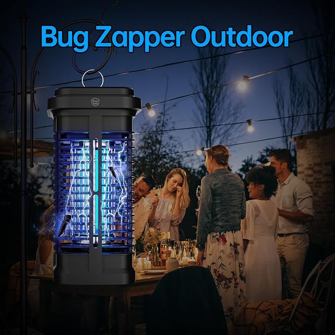 Bug Zapper Outdoor Indoor Waterproof, Buzzkick Electric Mosquito Zapper Effective 4200V Insect Fly Zapper Trap Killer for Outside Patio Porch Backyard Garden