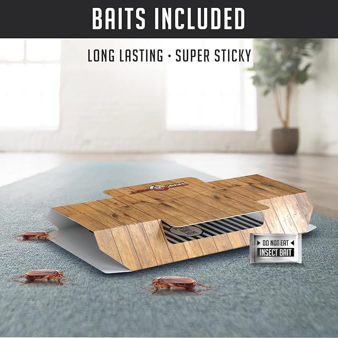 Roach Traps Indoor Sticky (36 Pack) - Glue Traps for Roaches Bug Traps with Roach Bait Traps - Long Lasting Non-Toxic Children and Pet Friendly - Trap a Pest