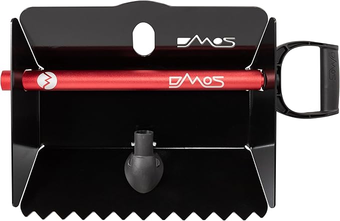 DMOS Stealth Shovel - Lightweight, Heavy-Duty Aluminum Sand & Snow Shovel with Extendable & Collapsible Handle for Camping, Overlanding, Survival, & Off-Road Use - Black/Red - X-Large