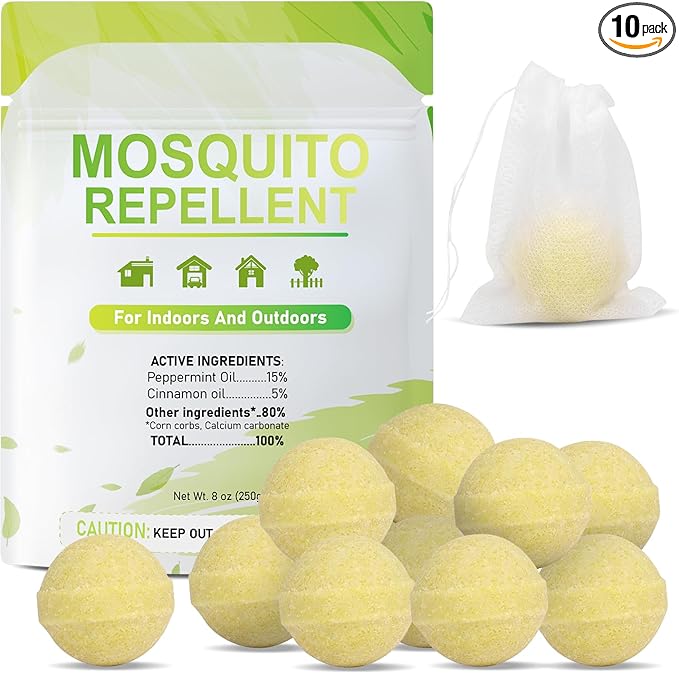 Mosquito Repellent Outdoor Patio, Mosquitoes Repellent Outdoor Powerful, Patio Mosquito Repellent for Yard, Camping, Child&Pets Friendly 10 Pack, Green