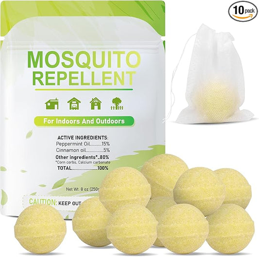 Mosquito Repellent Outdoor Patio, Mosquitoes Repellent Outdoor Powerful, Patio Mosquito Repellent for Yard, Camping, Child&Pets Friendly 10 Pack, Green
