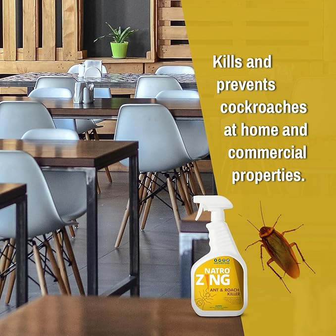 Ant & Roach Killer 32 oz Indoors and Outdoors, Ant Spray for Home, Ant Repellent for House，Fast Kill, Prevents for Weeks,Also Kills Roaches Spiders Centipedes, Plant Extract Based Non-Toxic