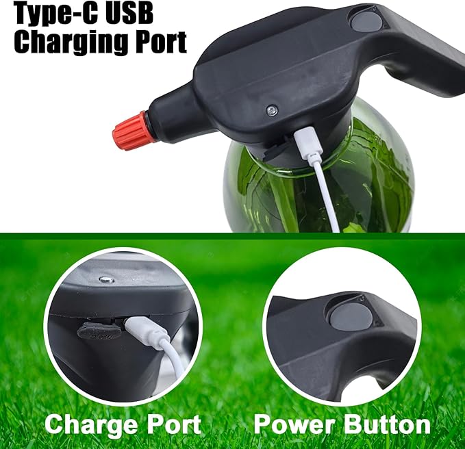 Battery Powered Sprayer 2.4 Gallon and 34 Ounce Set, Electric Garden Sprayer With 4 Nozzles, Adjustable Shoulder Strap, Retractable Wand for Weed, Yard, Lawn and Garden