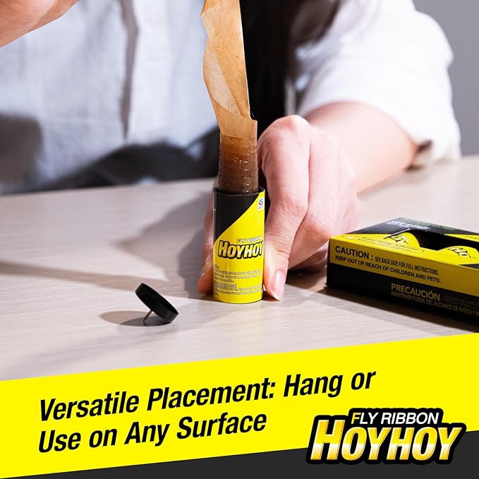 HOY HOY Fly Ribbon 16 Traps (4 Packs) - Multi-Insect Catcher for Home & Garden, Super Sticky, Long Lasting