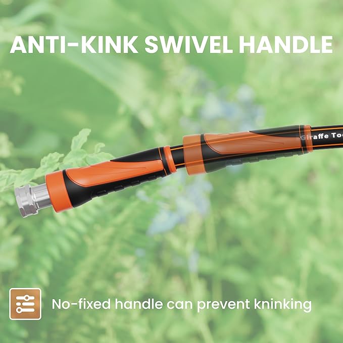 Giraffe Tools Garden Leader Hose 10ft x 5/8", Short Water Hose Heavy Duty, Flexible, Lightweight Hybrid Hose with Swivel Handle, Double Female Fittings, Burst 600 PSI