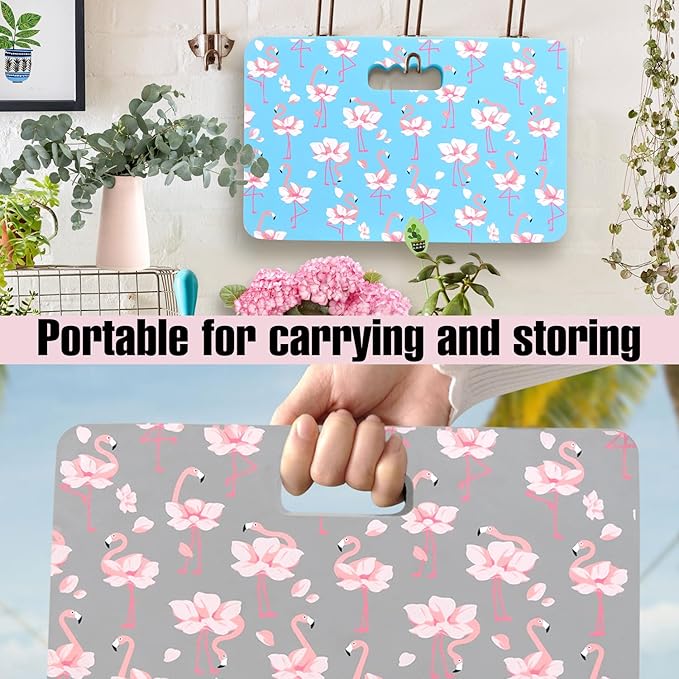 Gardening Kneeling Pad 2 Pack, Extra Thick Kneeling Cushion with Print, Comfy Kneeling Pads Resist Water, Durable and Shock Absorbent, Gardening Knee Pads for Women, Baby Bath, Yoga, Repair