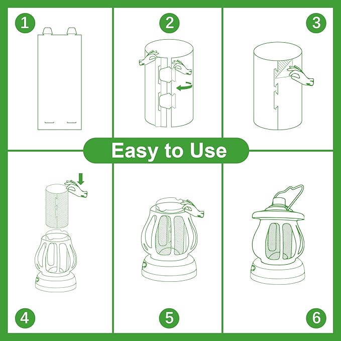 40 Pack Refill Sticky Paper for Camp Lantern UV Light Fly Trap – Easy to Install