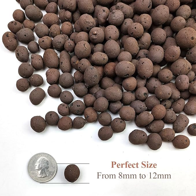 Clay Pebbles for Plants, 8mm-12mm Expanded LECA Balls Plant Garden Soil, Hydroponic, Aquaponics, Natural Leca Balls for Soil Root Development, Orchid Potting Mix, 2lb