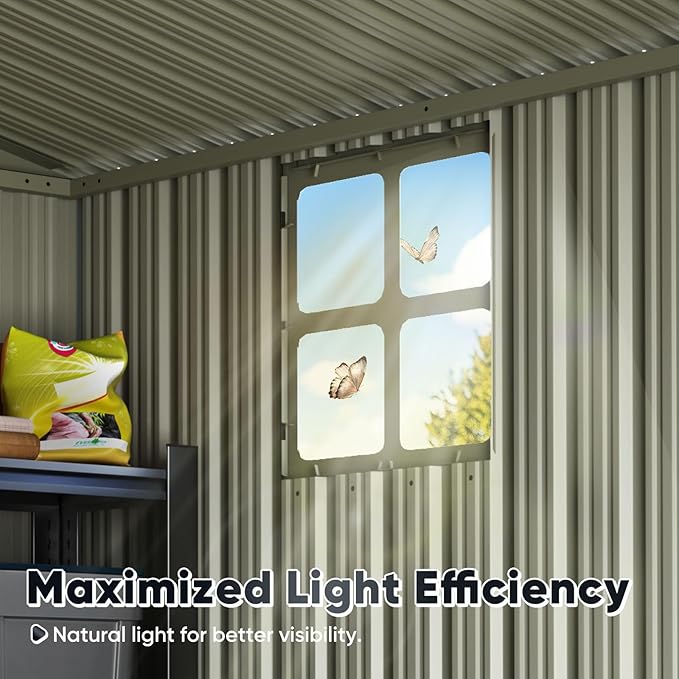 Quictent 6X4 FT Metal Storage Shed, Easy Assemble, Lockable Outdoor Garden Shed Waterproof Shed for Bike Storage, Tool Storage, Temporary Storage with Combination Lock(5.1X3.8 FT Base, No Floor)