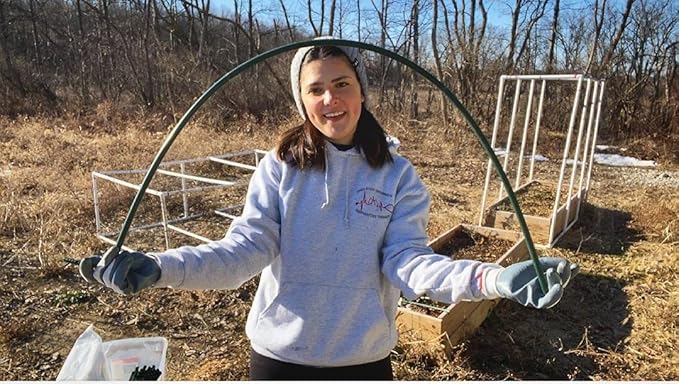 Gardzen Garden Hoops, DIY Greenhouse Hoops for Raised Beds, Row Cover, Garden Netting 24PCS