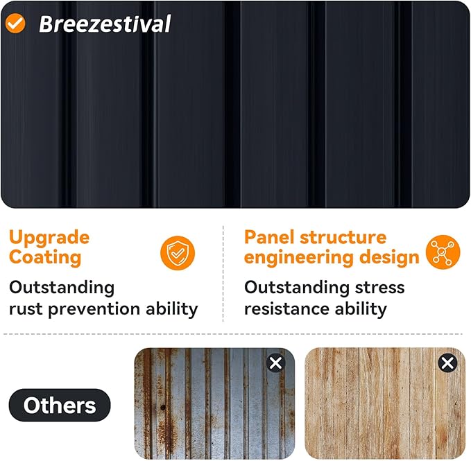 10x8FT Outdoor Storage Shed, Metal Garden Shed with Lockable Double Doors & Sloping Roof, Weather-Resistant Tool Shed for Backyard, Patio, Poolside Black