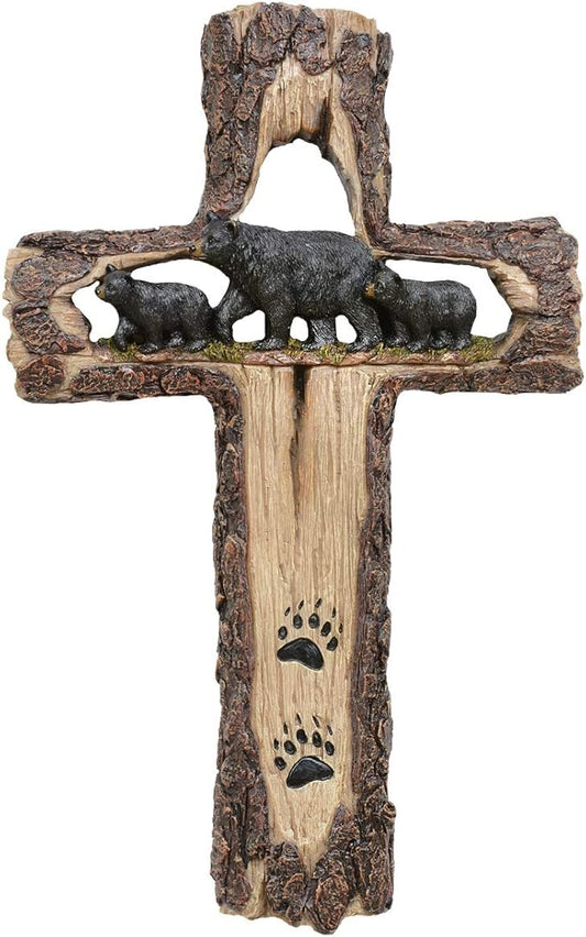Black Forest Décor Bear Family Wall Cross