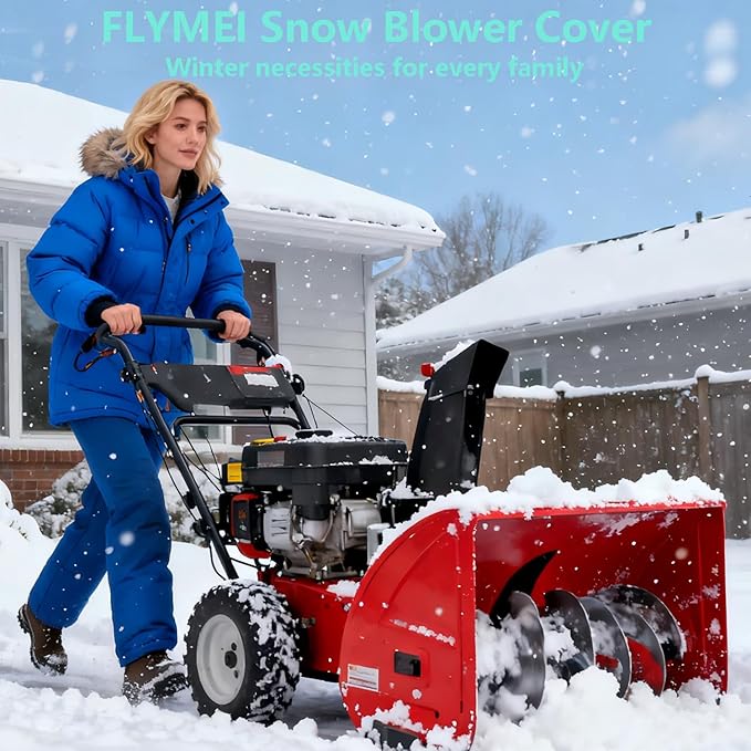 FLYMEI Snow Blower Cover Heavy Duty 600D Snowblower Covers Waterproof, Outdoor Snow Thrower Cover Universal Fit for EGO, Honda, Ryobi, Cub Cadet, Ariens, Troy Bilt, Snow Joe, Toro
