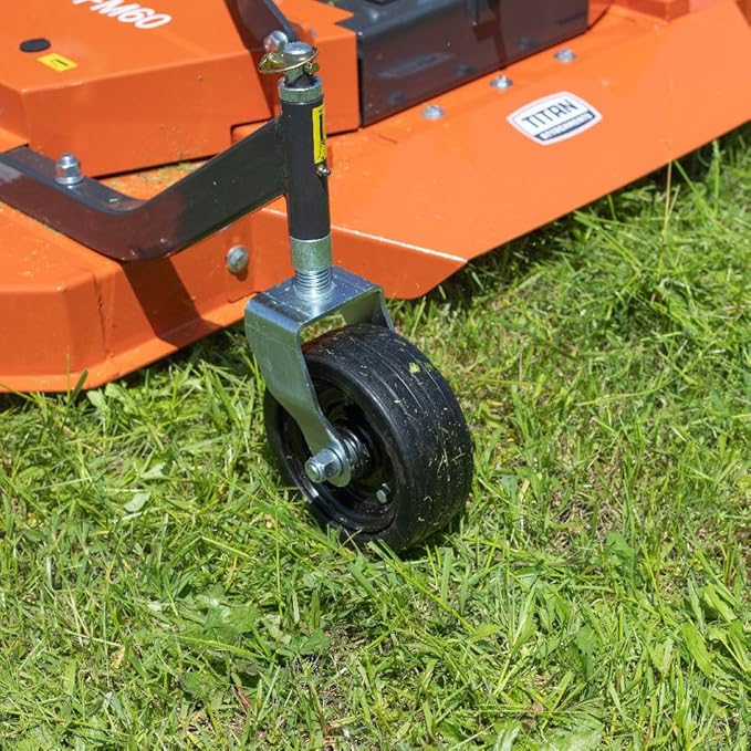 Titan Attachments 3 Point PTO Finish Mower, 48" Cutting Width, Cat 1 Hookup, Orange Finish, Rear Discharge, Pull Behind Mower for 18-30 HP Tractors, Low-Noise Cast Iron Gearbox