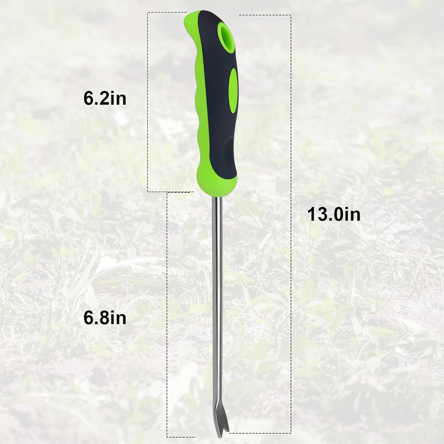 Weed Puller Tool Hand Weeder Dandelion Weeder Tool with Ergonomic Handle, Stainless Steel Manual Weed Puller Bend
