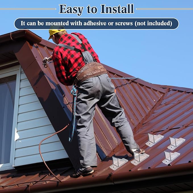 Landical Snow Guards for Metal Roofs, Mini Plastic Roof Guard Clear Snow Stops for Metal Roofs to Prevent Sliding Snow and Ice (10 Pack)