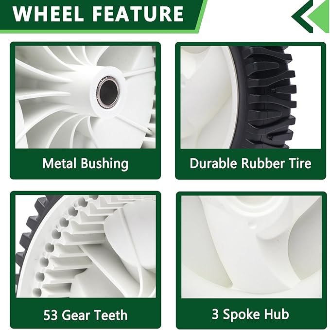 2 Pack Front Drive Wheels Replaces Craftsman Husqvarna 194231X427 532403111 Wheels 8"X1-3/4"