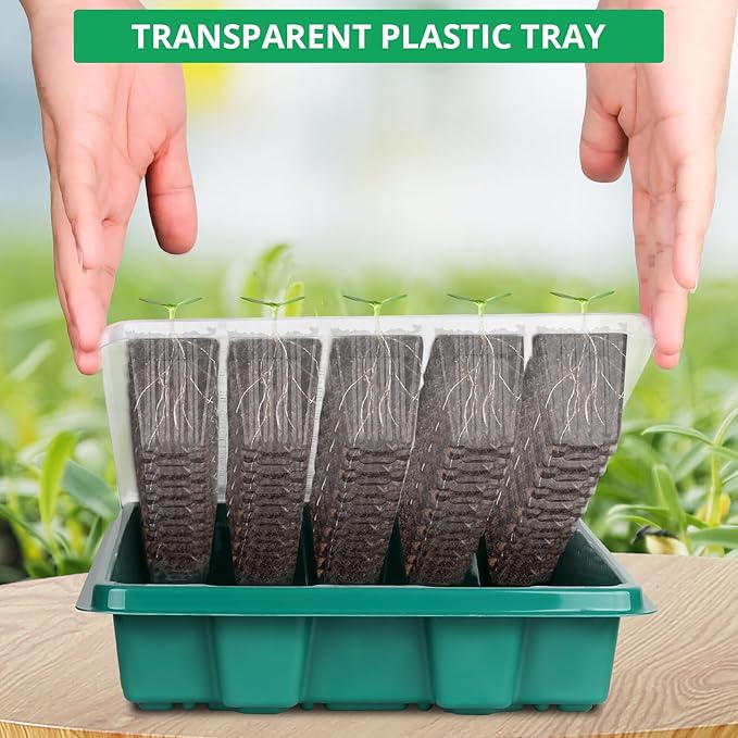 Sondiko Seed Starter Tray with Grow Light, 80 Cells Seed Starter Kit with Humidity Dome, Adjustable Brightness Plant Starter Trays, Indoor Plants Germination Kit(2 Pack)