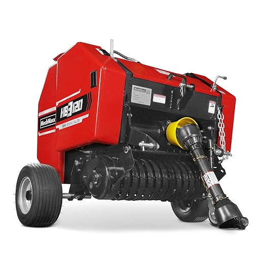 3-Point PTO Mini Round Hay Baler with Twine Wrap, 20" Diameter x 28" Width Bales, for 15-50hp Tractor, HB3120