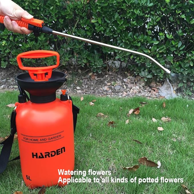 1 Gallon Pump Sprayer - Garden & Lawn Care for Weeds Stainless Steel Rod & Brass Nozzle - 1.3 Gallon Total Capacity