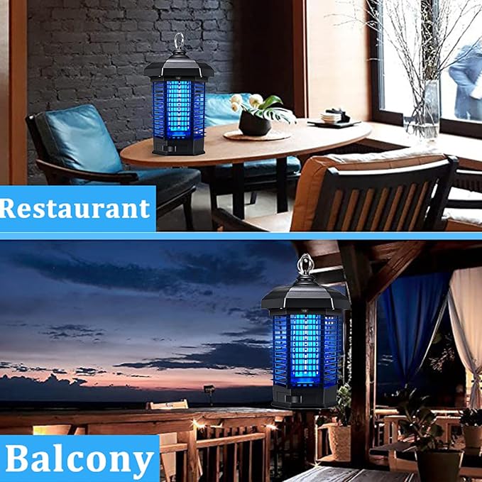 Bug Zapper for Outdoor,Mosquito Zapper, Waterproof Electric Mosquito Zappers, Insect Killer lamp, Electronic Fly Zapper for Backyard, Patio,Garden,Sport Fields Home（4200v,10ft Cord）