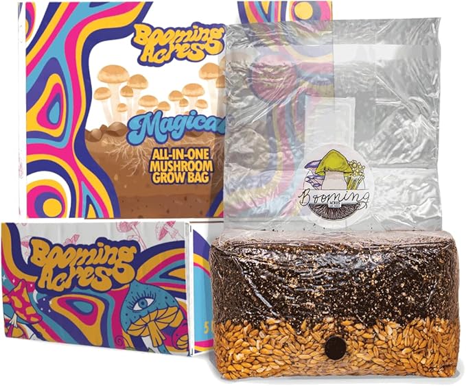 | The Magical 5lb All-in-One Mushroom Grow Bag | Mushroom Grow Kit | Harvest Your own Happiness | Discover The Magic of Growing Mushrooms - 5lb Grow Bag Mushroom Starter Kit
