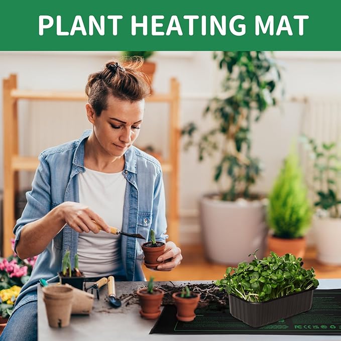 Seedling Heat Mat Durable Waterproof Plant Heating Pad 10"x 20.75" for Germination, Indoor Gardening, Greenhouse