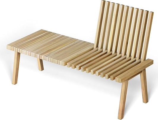 Melino Wooden Convertible Bench Picnic Table, Outdoor Bench Wood, 500Lbs Weight Capacity, Park Bench for Outdoors, Porch, Balcony