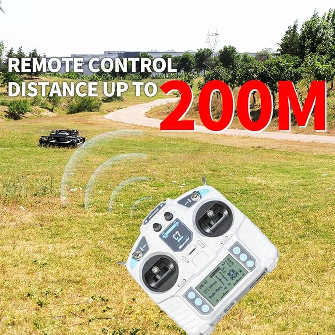 Lawn Mower, Remote Control Lawn Mower, Small Crawler Oil-Electric Hybrid Four-Wheel Drive Lawn Mowing and Weed Whacker, All Terrain Grass Cutter Yard Mower, 65° Climbing (SKD-608-90)