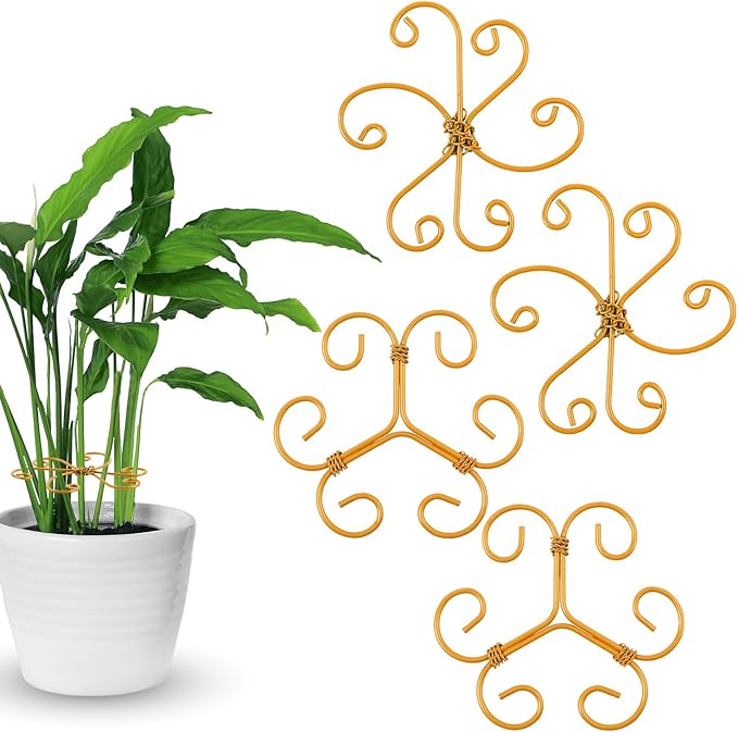 4-Pack Plant Stem Support, Plant Stabilizer for Indoor Plants, Monstera Plant Support System, Plant Stem Holder for Fixing Green Plants and Vines (A+B)