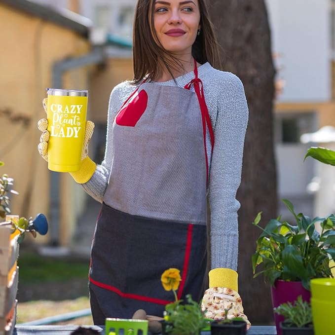 Gardening Gifts for Women, Gardening Tools for Women, 9 PCS Sunflower Garden Tools Set Kit with Garden Tool Bag, for Gardener Mom Grandma Aunt, Yellow