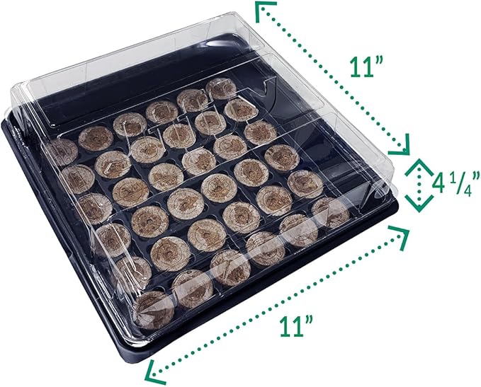 Jiffy Seed Starting Tray Kit, 36 Cell 36mm Peat Pellets, 2 Pack with Ferry-Morse Cold Hardy Organic Lettuce Seed Variety Pack